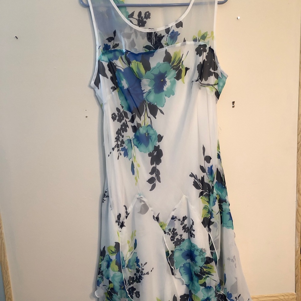 CB Brand Floral Dress 14 Brand New No Tags White